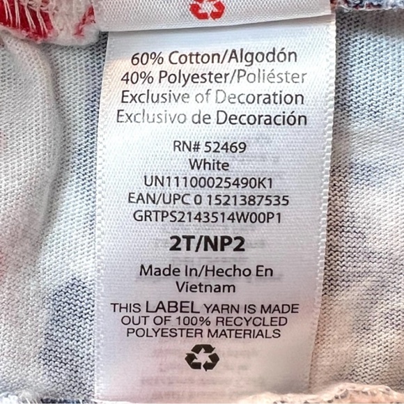 NWT Way to Celebrate Toddler Patriotic Red White & Blue Tie-Dye Shorts Size 2T - Picture 3 of 9